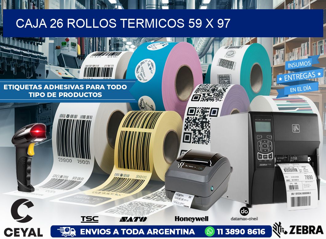 CAJA 26 ROLLOS TERMICOS 59 x 97