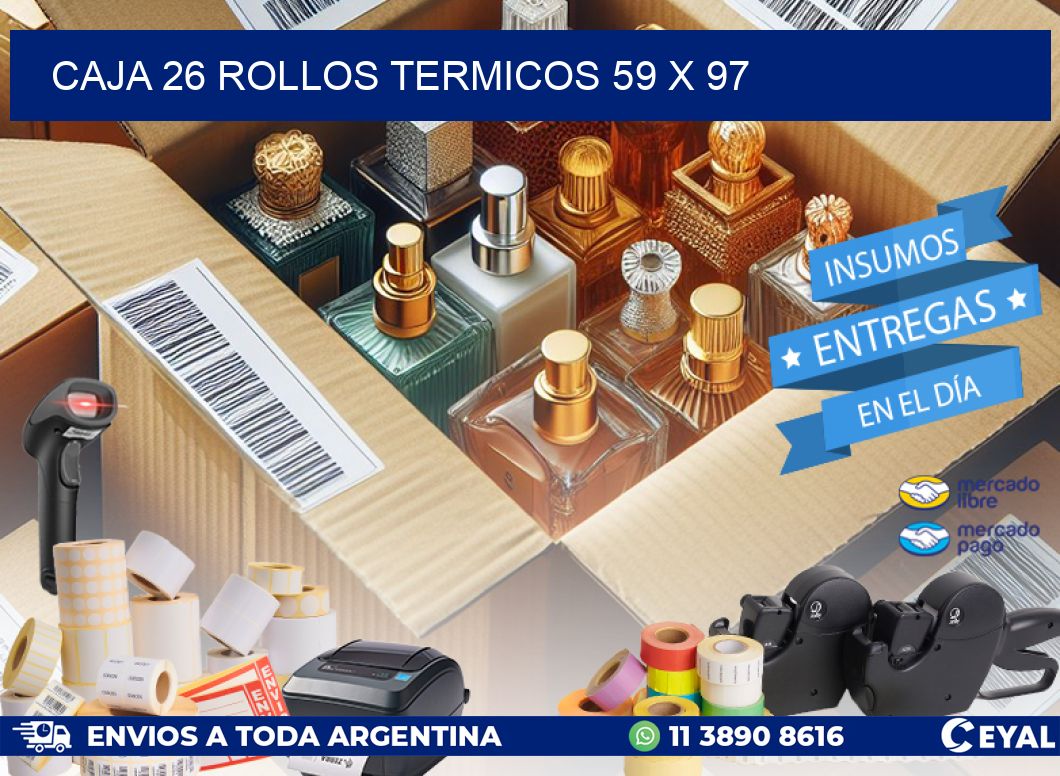 CAJA 26 ROLLOS TERMICOS 59 x 97