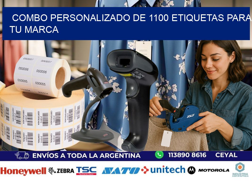 Combo personalizado de 1100 etiquetas para tu marca