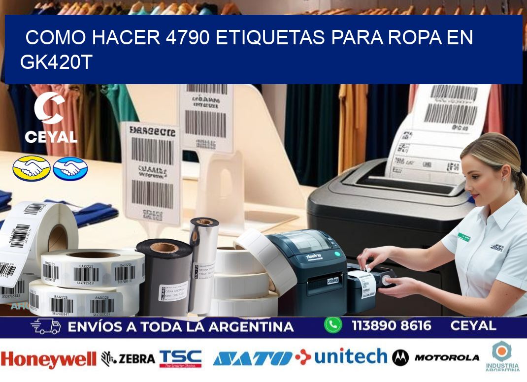 Como hacer 4790 etiquetas para ropa en gk420t