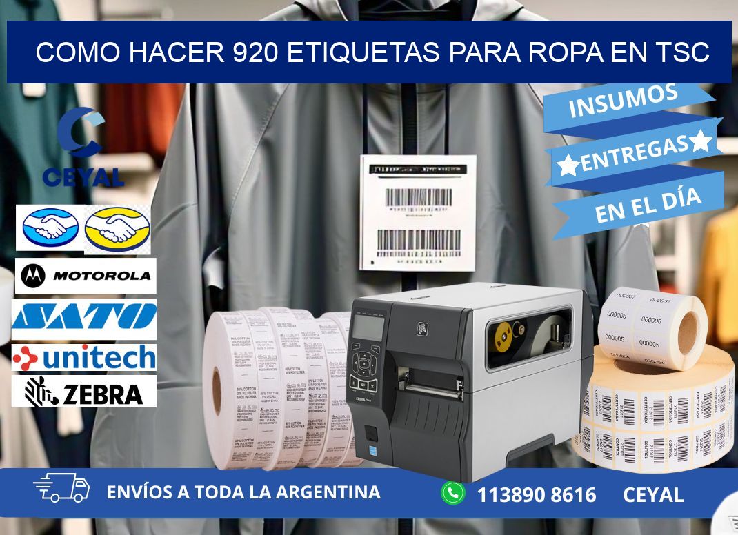 Como hacer 920 etiquetas para ropa en tsc
