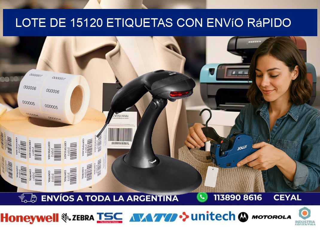 Lote de 15120 etiquetas con envío rápido