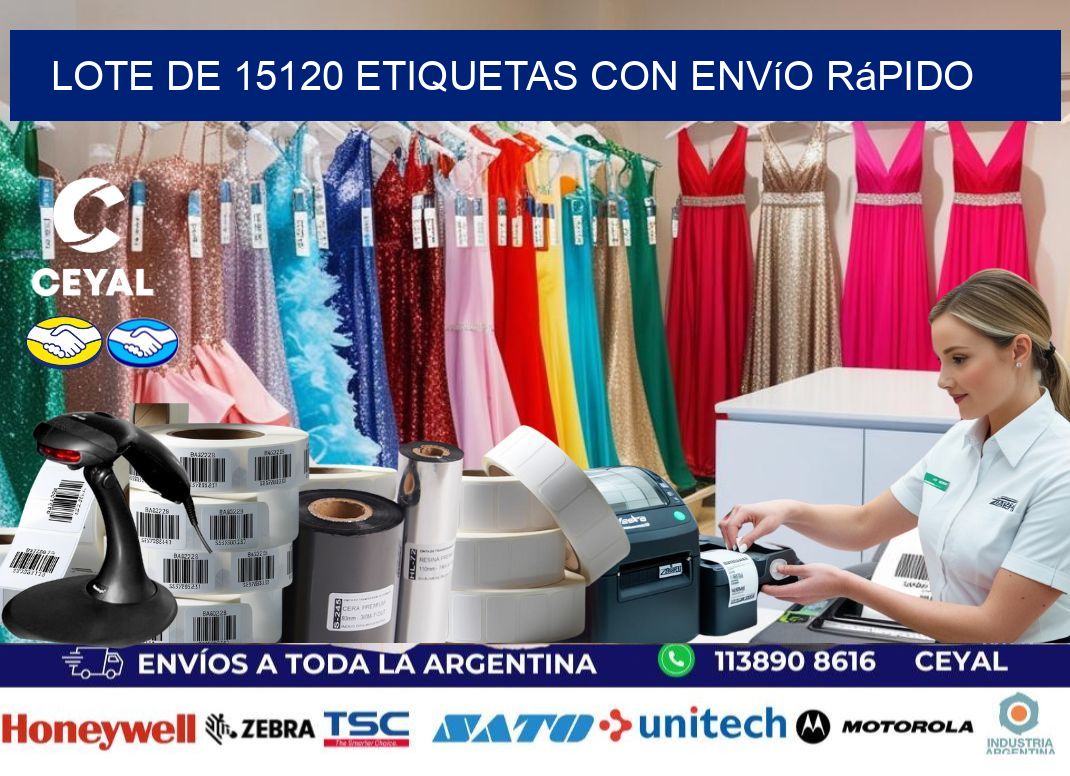 Lote de 15120 etiquetas con envío rápido