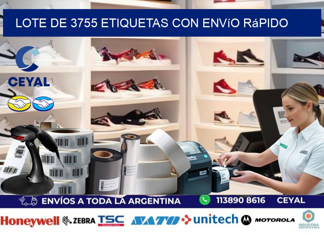 Lote de 3755 etiquetas con envío rápido