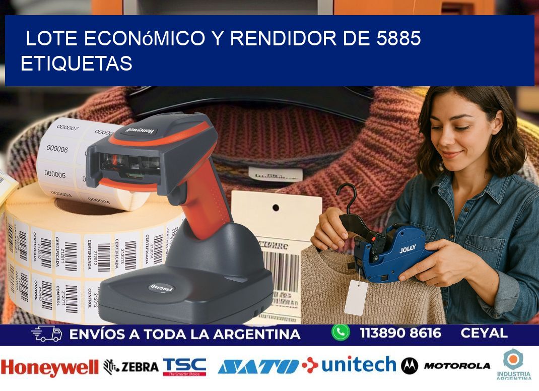Lote económico y rendidor de 5885 etiquetas