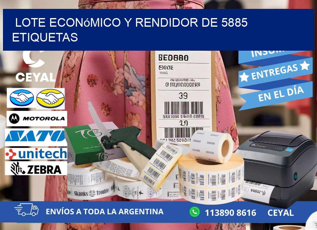 Lote económico y rendidor de 5885 etiquetas