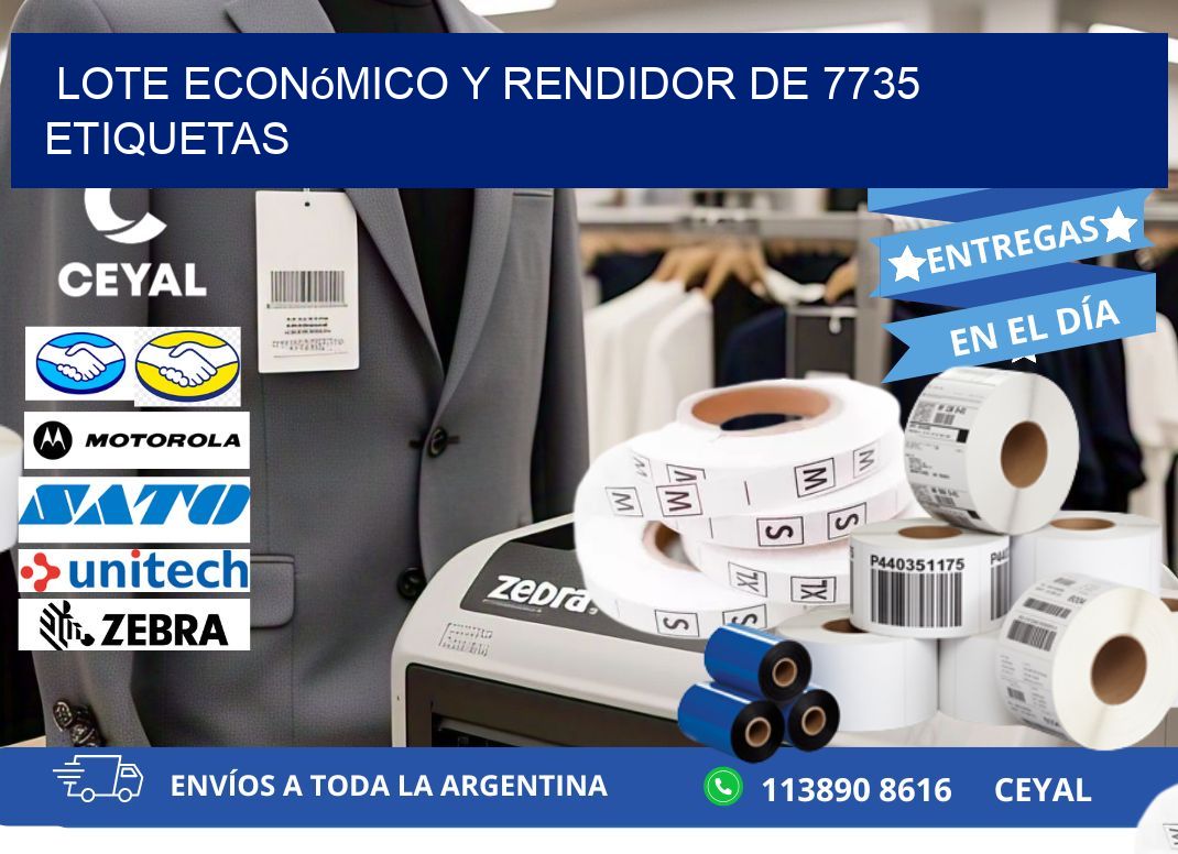 Lote económico y rendidor de 7735 etiquetas