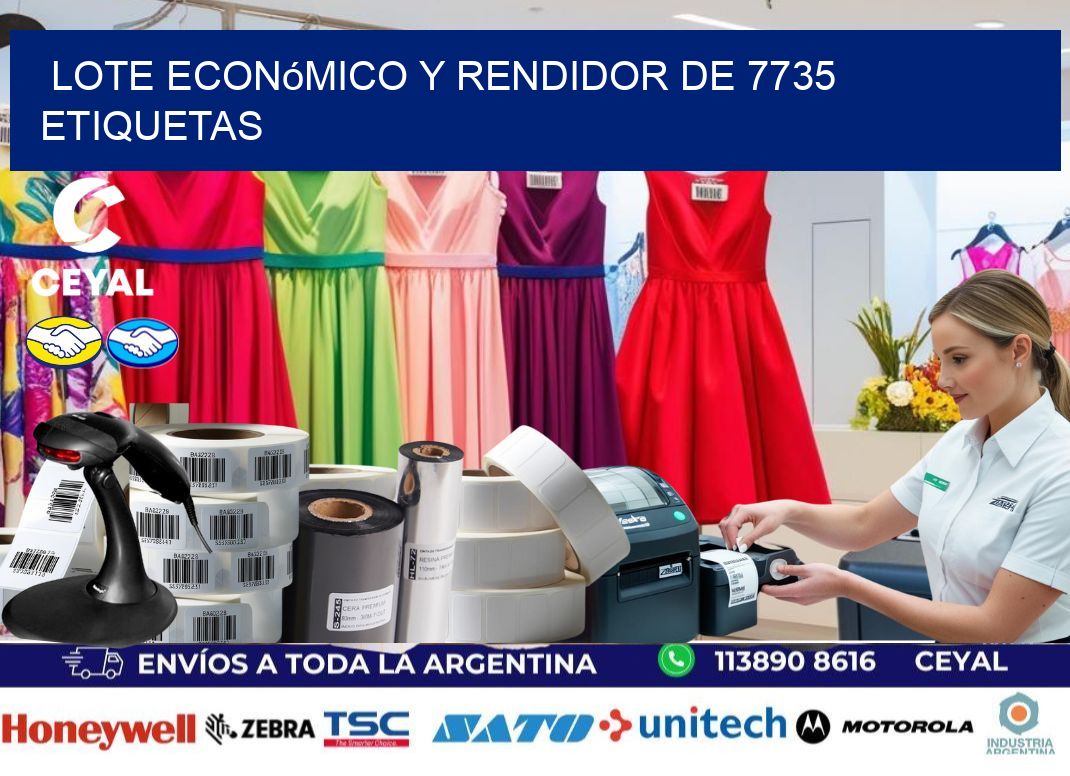 Lote económico y rendidor de 7735 etiquetas