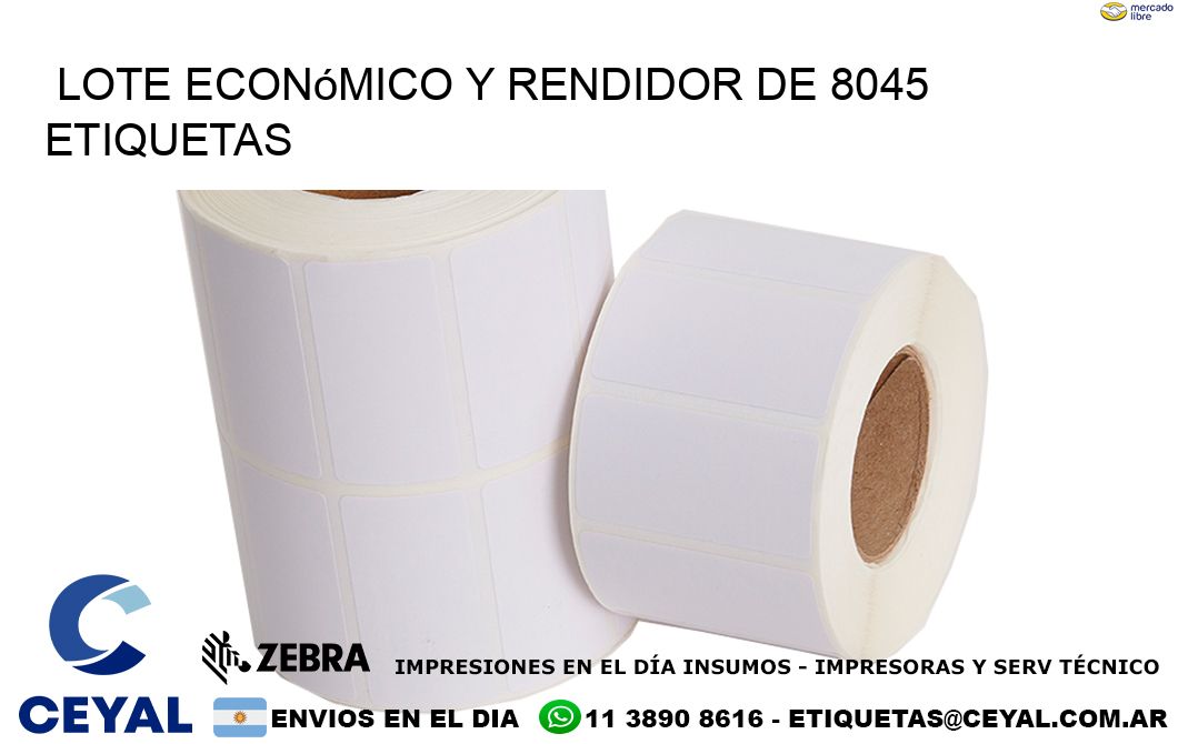 Lote económico y rendidor de 8045 etiquetas