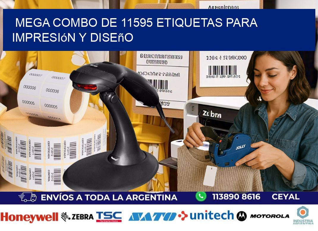 Mega combo de 11595 etiquetas para impresión y diseño