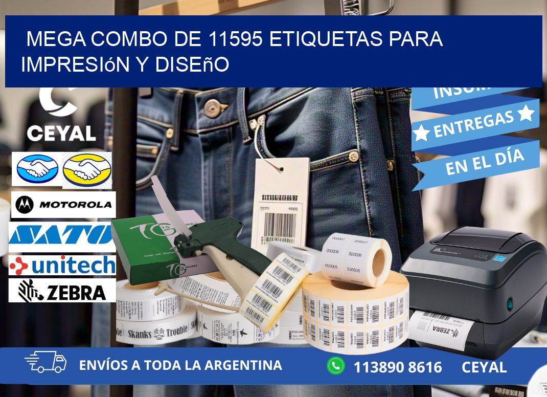 Mega combo de 11595 etiquetas para impresión y diseño