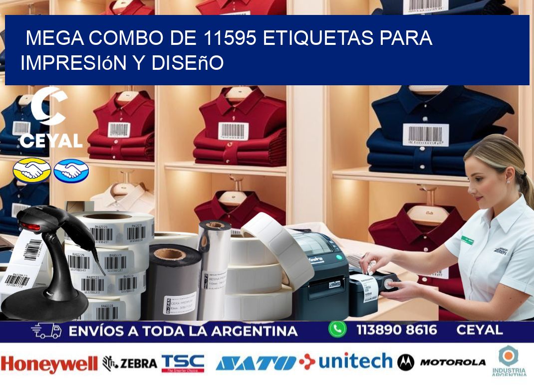 Mega combo de 11595 etiquetas para impresión y diseño