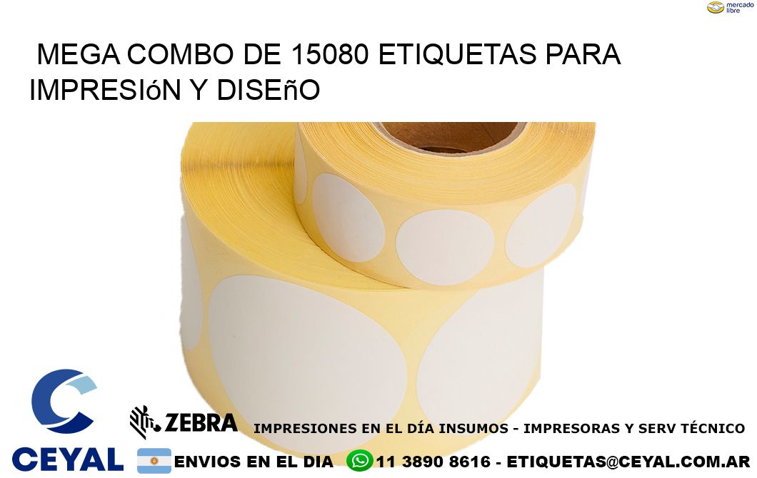 Mega combo de 15080 etiquetas para impresión y diseño