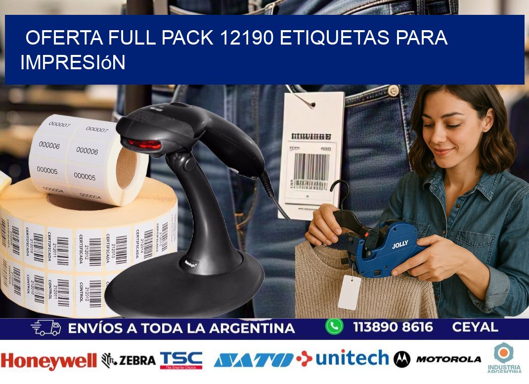 Oferta full pack 12190 etiquetas para impresión