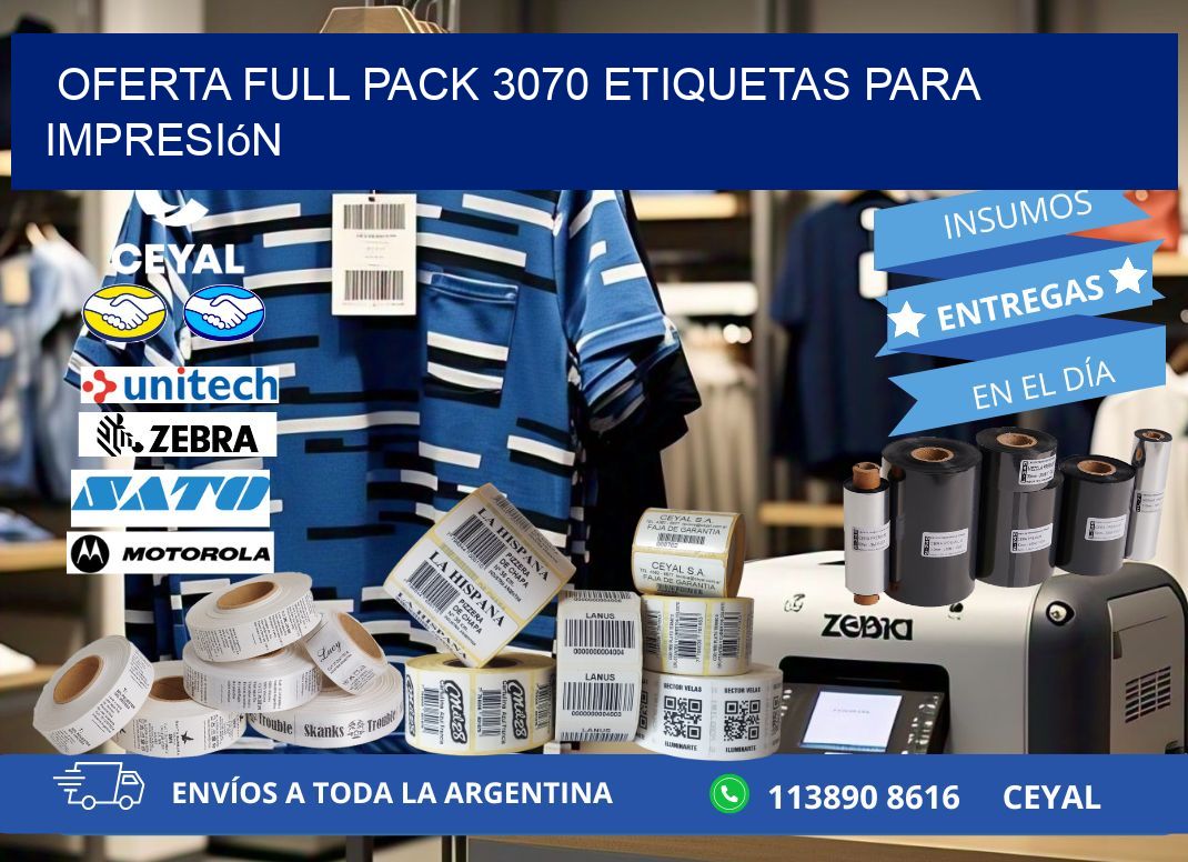 Oferta full pack 3070 etiquetas para impresión