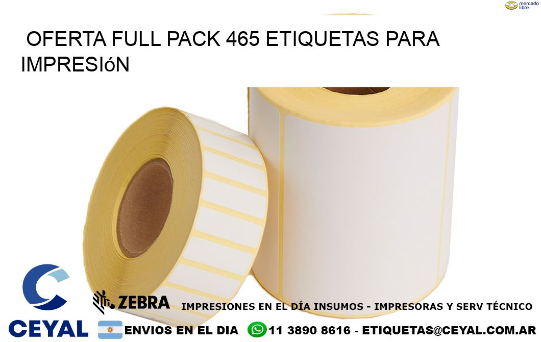 Oferta full pack 465 etiquetas para impresión
