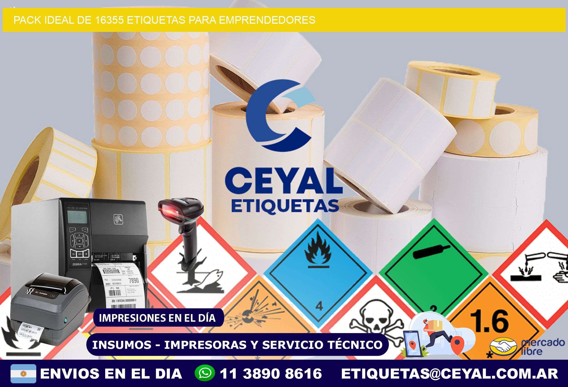 Pack ideal de 16355 etiquetas para emprendedores