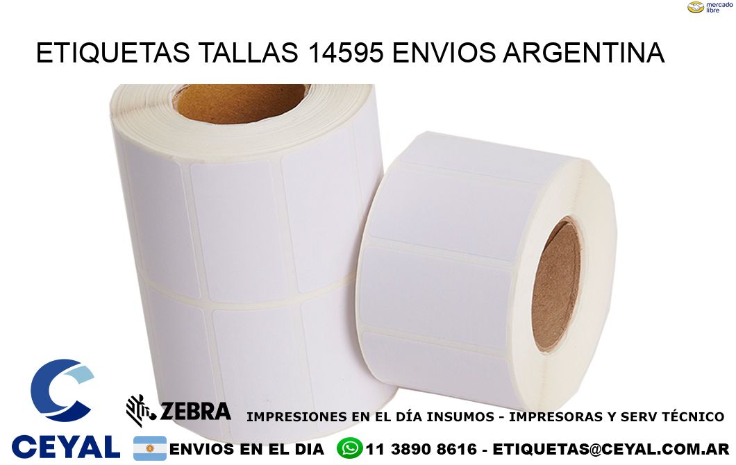 etiquetas tallas 14595 ENVIOS ARGENTINA