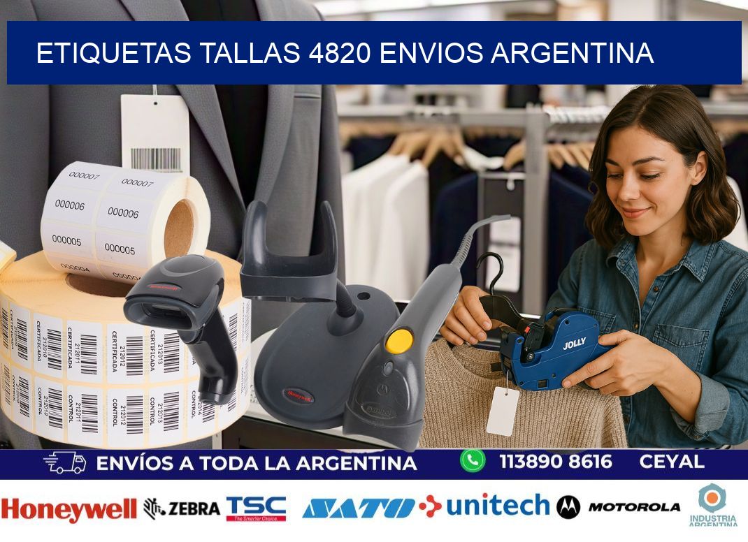 etiquetas tallas 4820 ENVIOS ARGENTINA