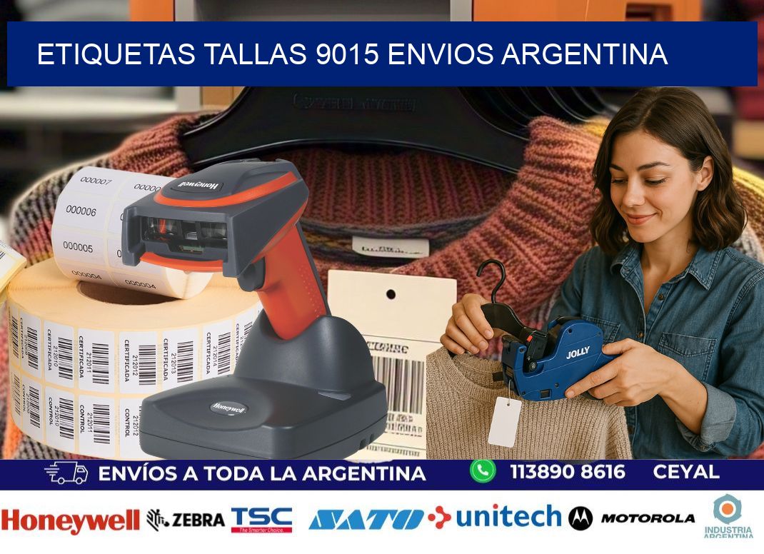 etiquetas tallas 9015 ENVIOS ARGENTINA