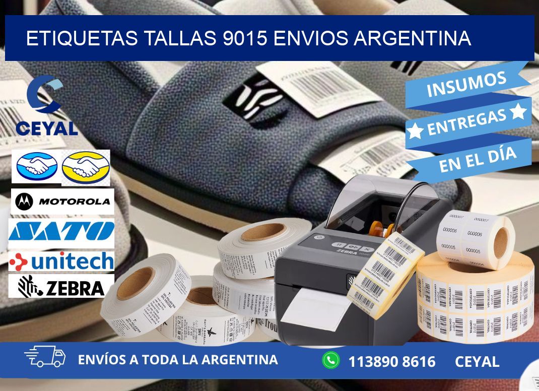 etiquetas tallas 9015 ENVIOS ARGENTINA