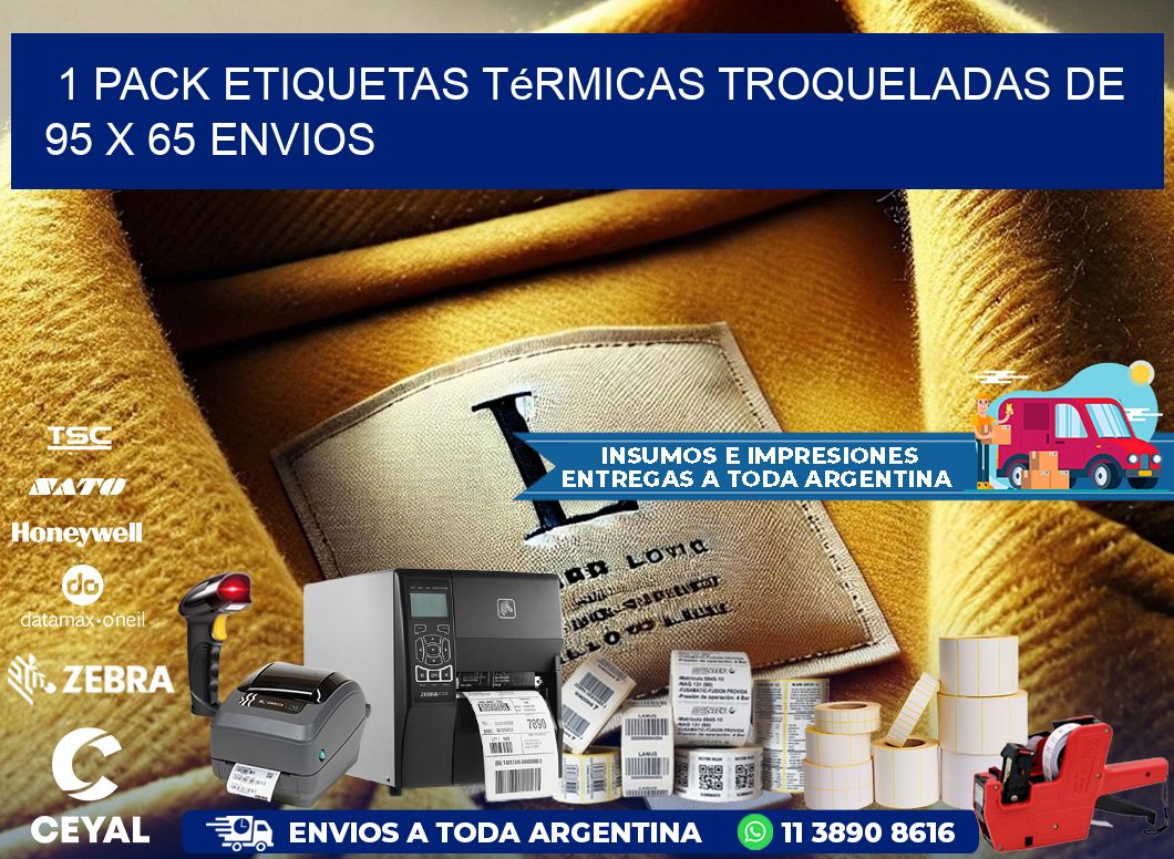 1 Pack etiquetas Térmicas Troqueladas De 95 x 65 ENVIOS