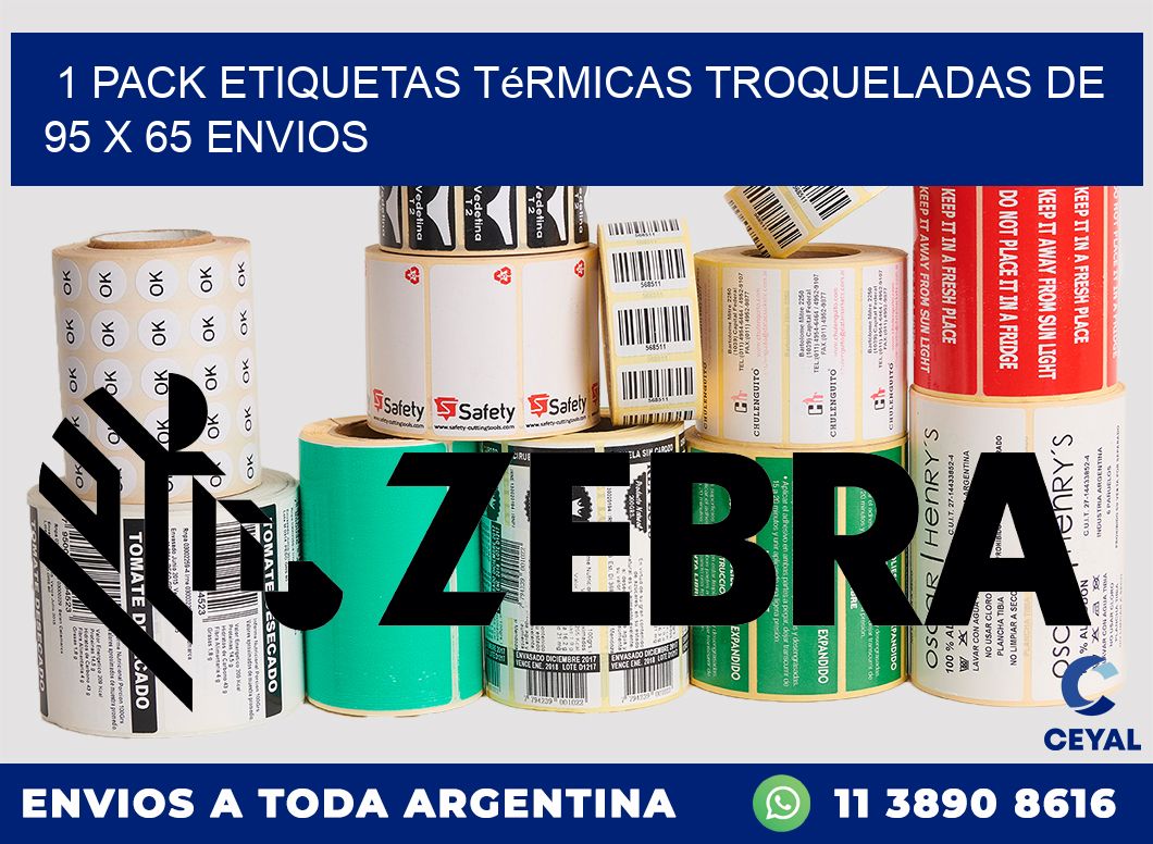 1 Pack etiquetas Térmicas Troqueladas De 95 x 65 ENVIOS