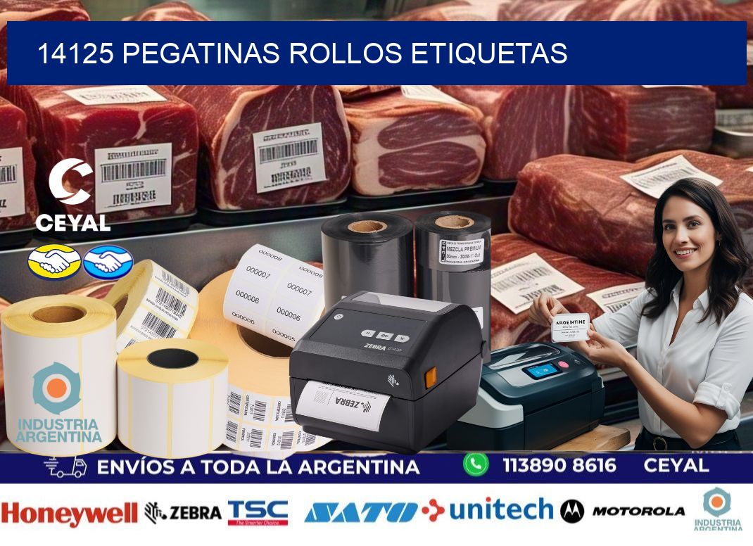 14125 Pegatinas rollos etiquetas
