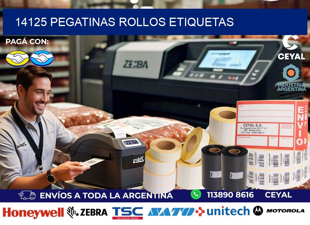 14125 Pegatinas rollos etiquetas
