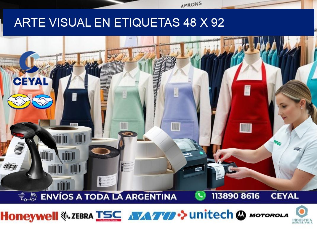 Arte visual en etiquetas 48 x 92