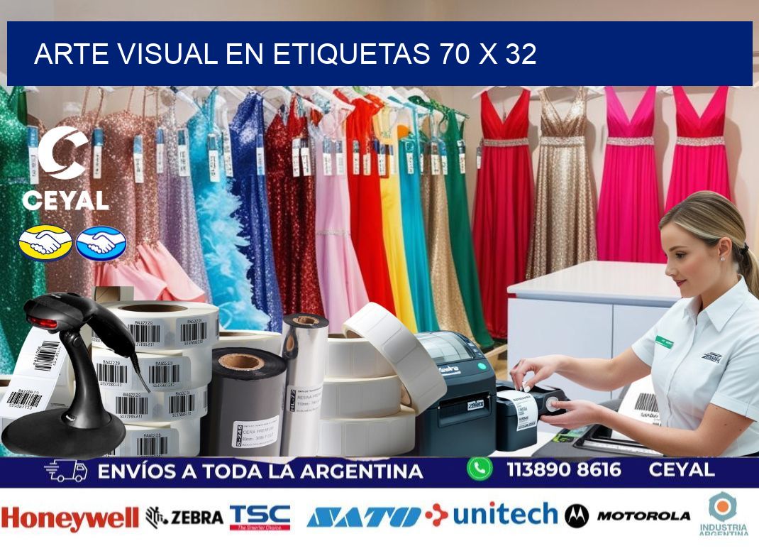 Arte visual en etiquetas 70 x 32