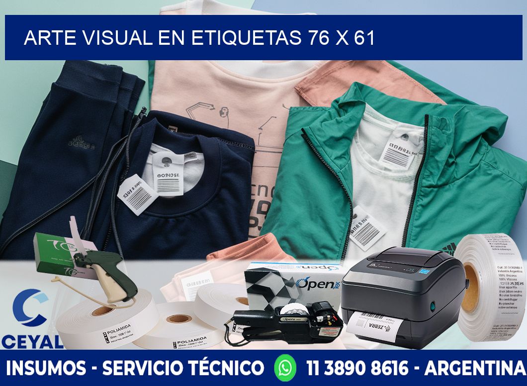 Arte visual en etiquetas 76 x 61