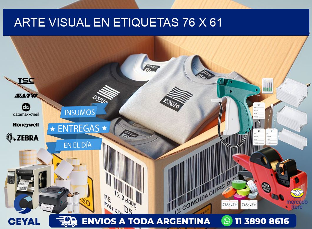 Arte visual en etiquetas 76 x 61