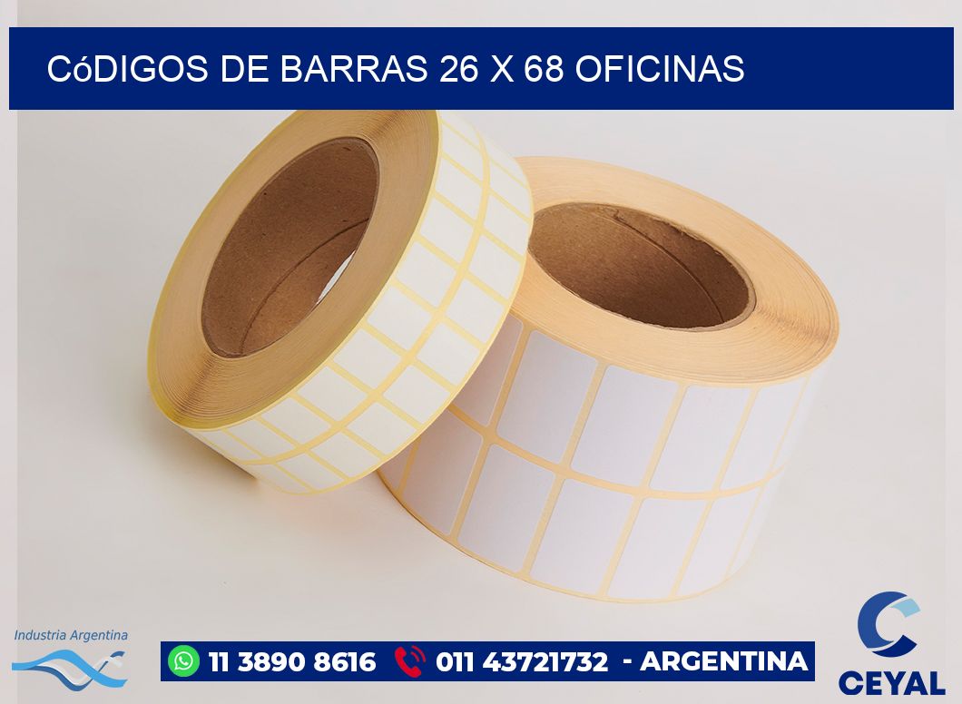 Códigos de Barras 26 x 68 oficinas