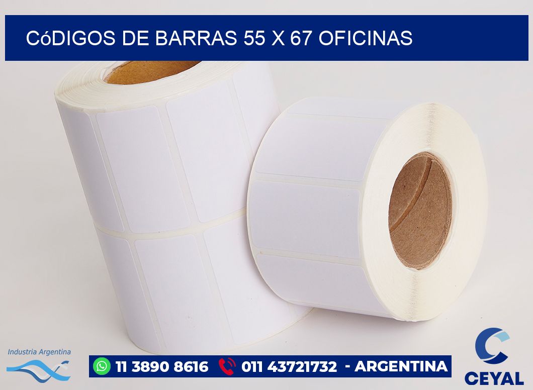 Códigos de Barras 55 x 67 oficinas