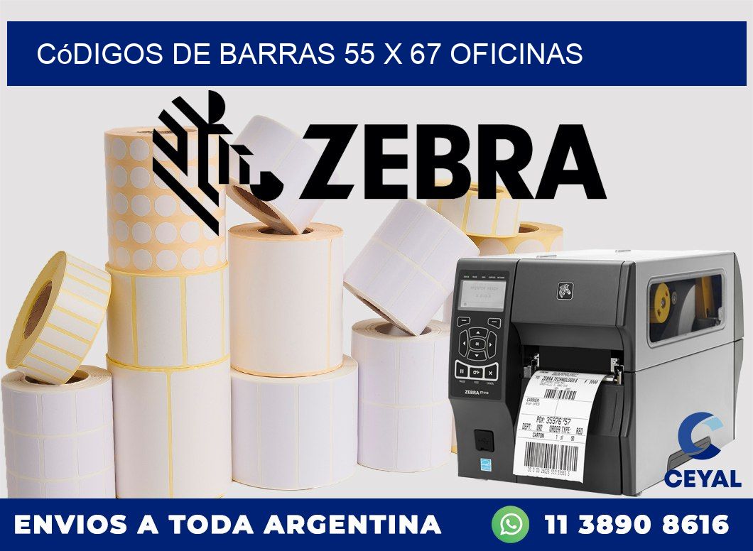 Códigos de Barras 55 x 67 oficinas