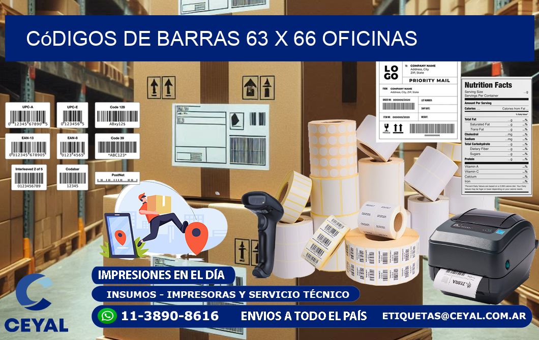 Códigos de Barras 63 x 66 oficinas