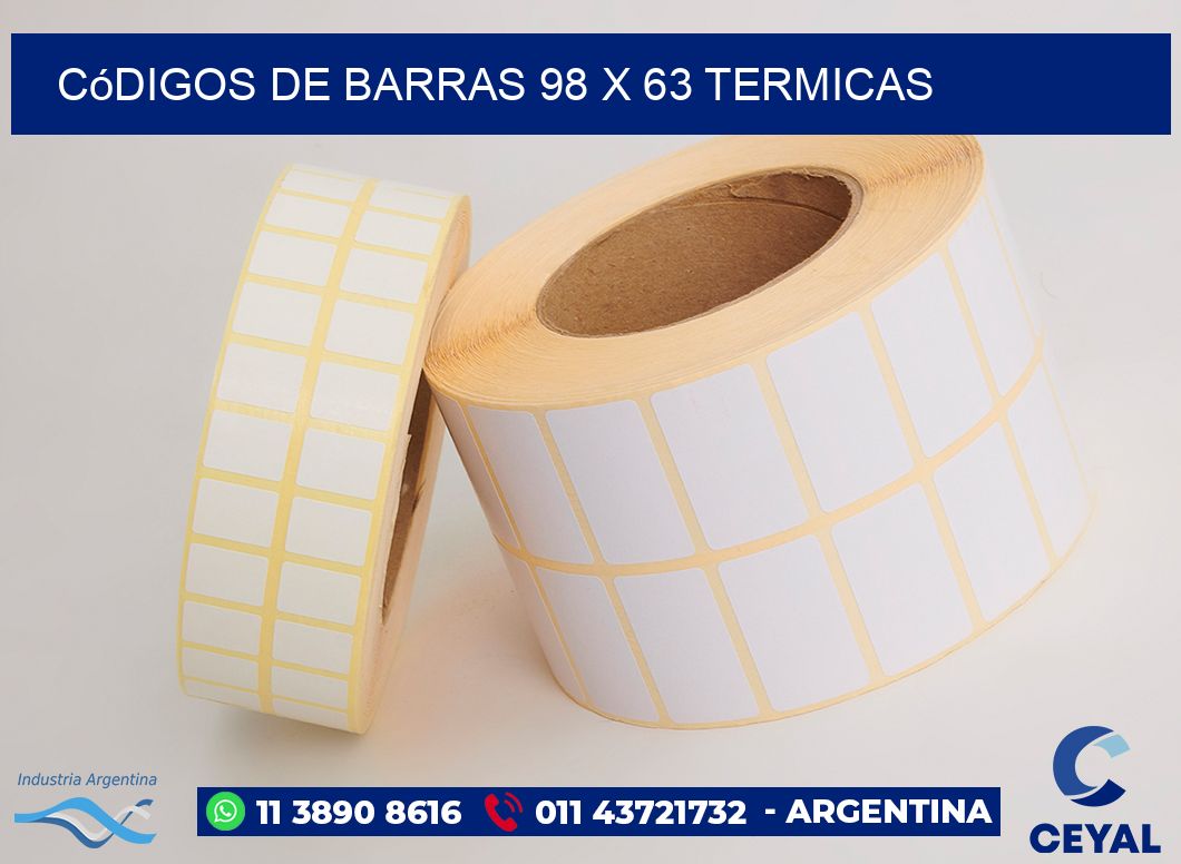 Códigos de Barras 98 x 63 termicas