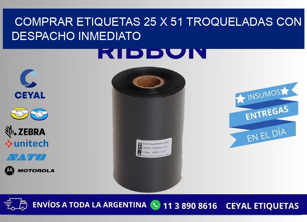 Comprar etiquetas 25 x 51 troqueladas con despacho inmediato