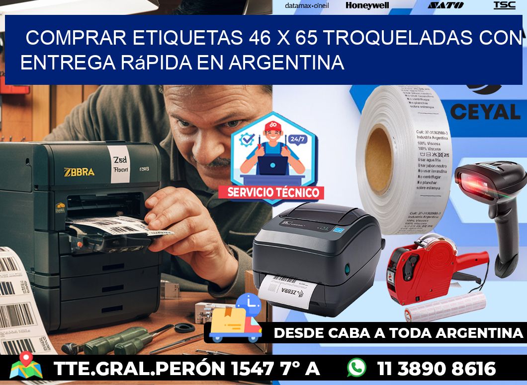 Comprar etiquetas 46 x 65 troqueladas con entrega rápida en Argentina