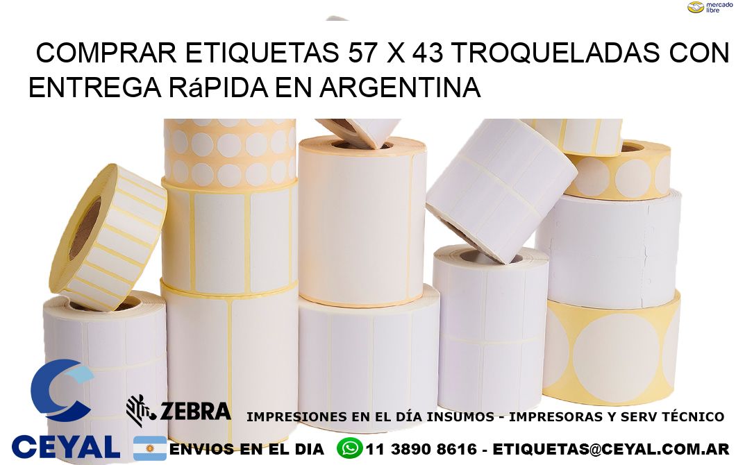 Comprar etiquetas 57 x 43 troqueladas con entrega rápida en Argentina