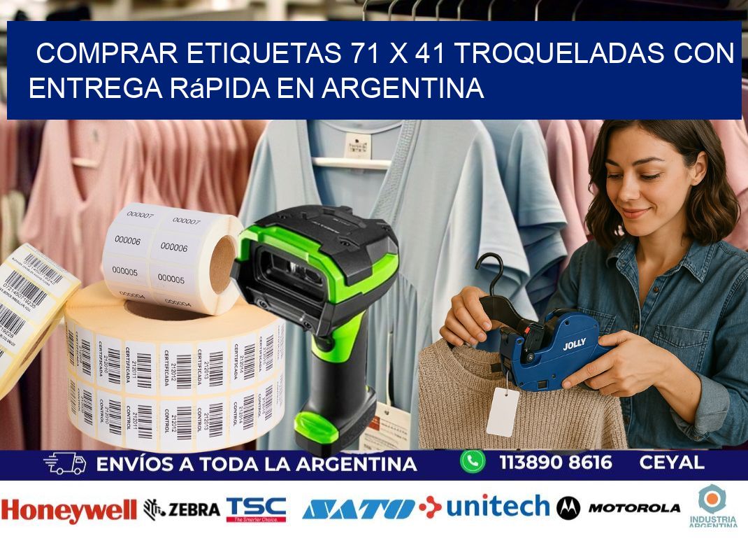 Comprar etiquetas 71 x 41 troqueladas con entrega rápida en Argentina