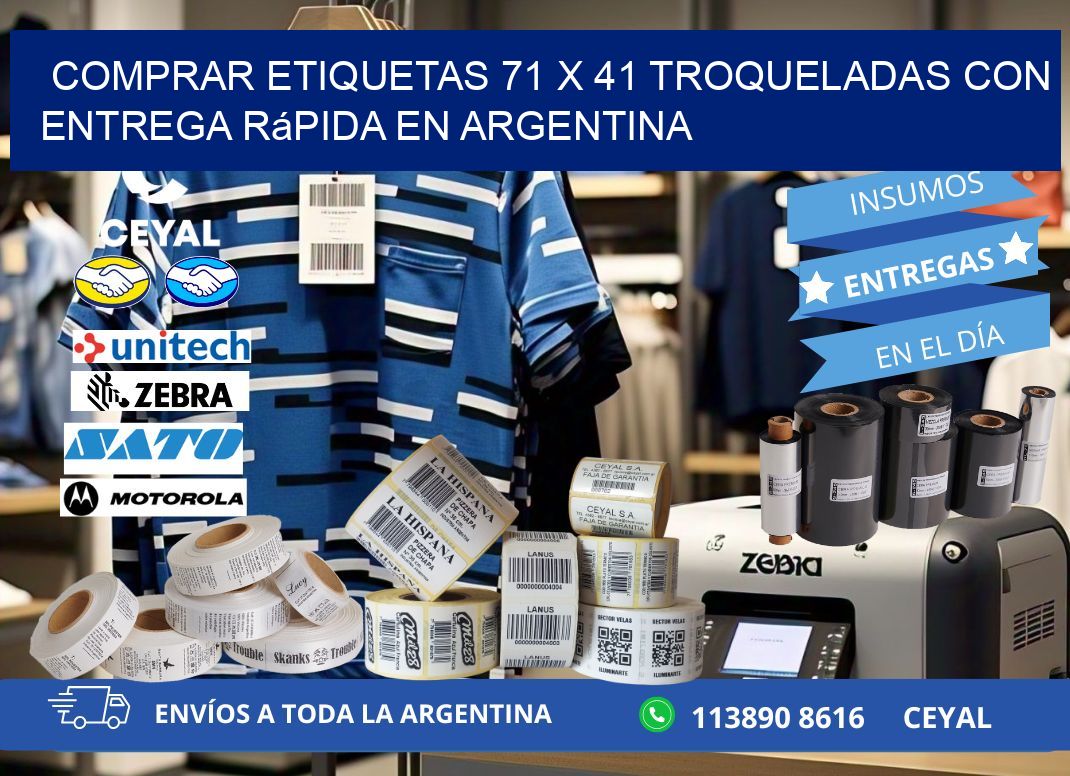 Comprar etiquetas 71 x 41 troqueladas con entrega rápida en Argentina