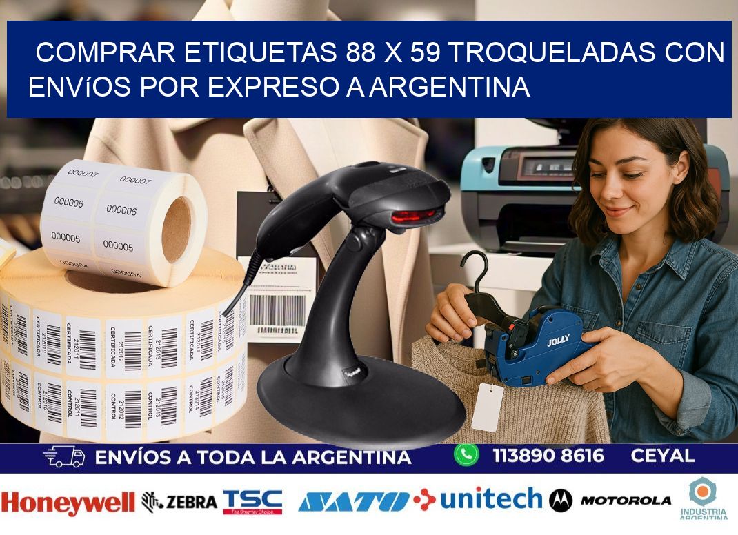 Comprar etiquetas 88 x 59 troqueladas con envíos por expreso a Argentina