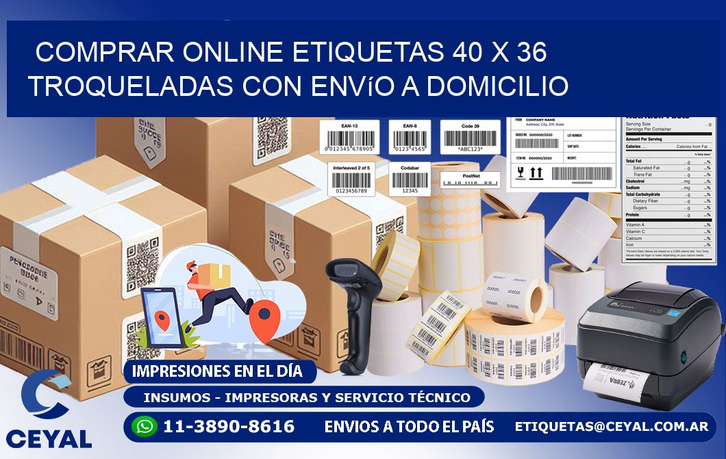 Comprar online etiquetas 40 x 36 troqueladas con envío a domicilio