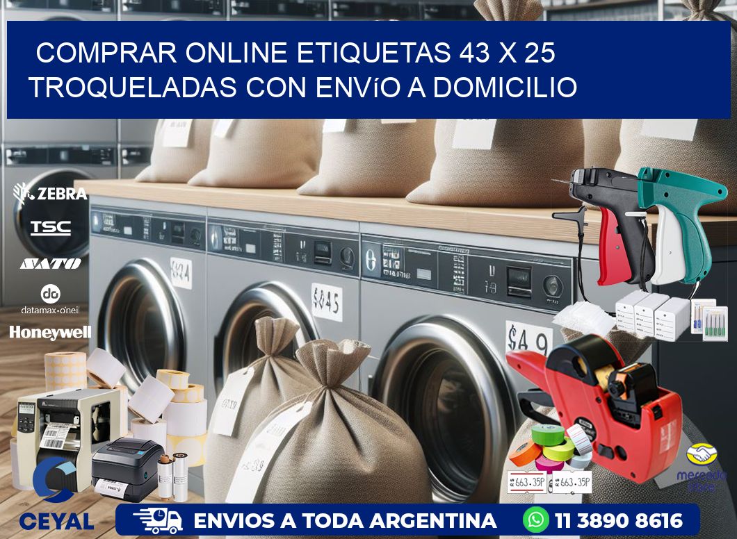 Comprar online etiquetas 43 x 25 troqueladas con envío a domicilio