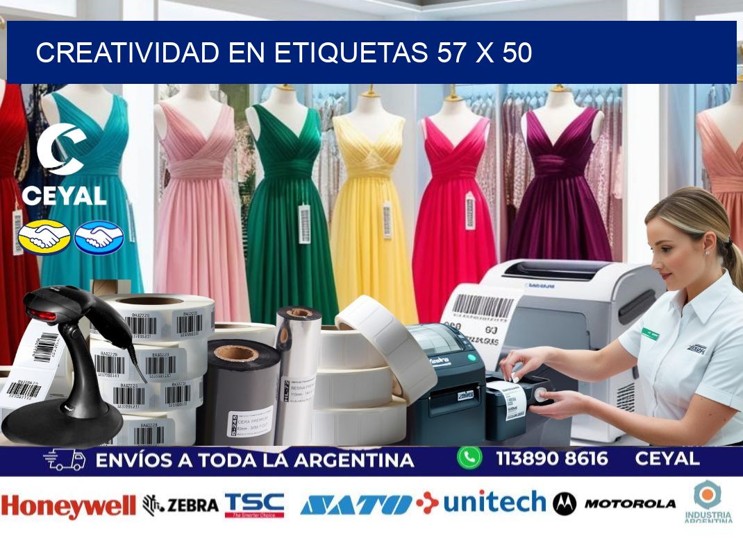 Creatividad en etiquetas 57 x 50