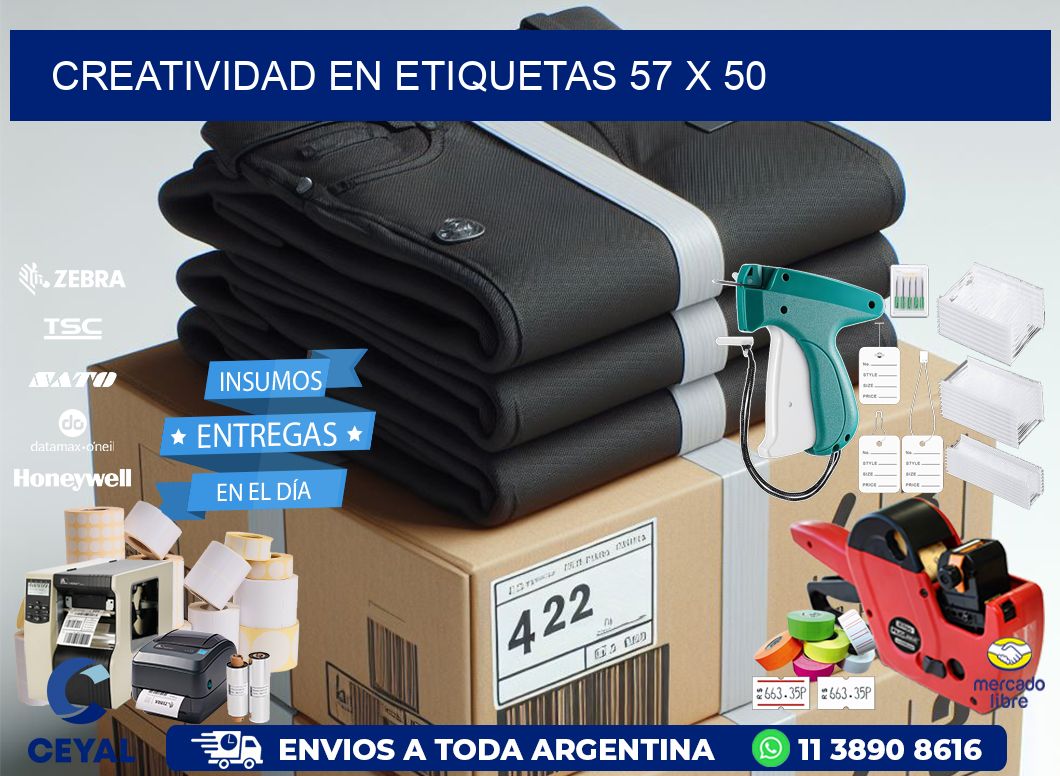 Creatividad en etiquetas 57 x 50