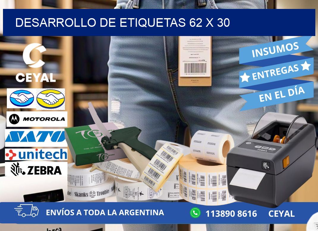 Desarrollo de etiquetas 62 x 30
