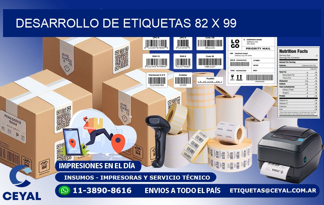 Desarrollo de etiquetas 82 x 99